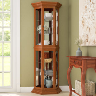 Go to store & view more images Three Posts Hollingdon Lighted Curio Cabinet