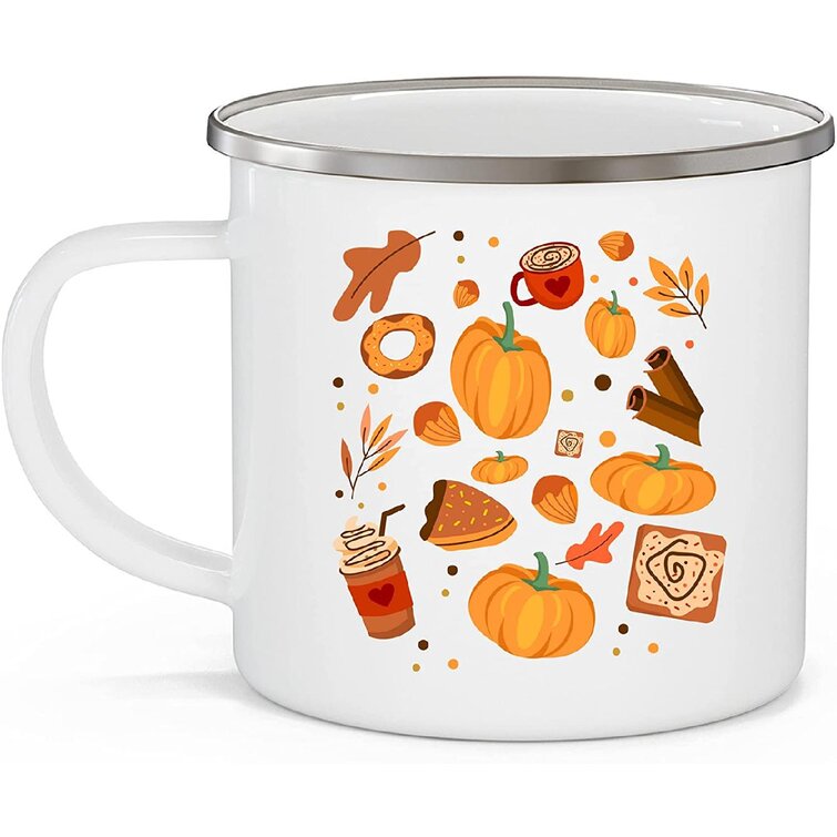 Pumpkin Happy Fall Thanksgiving Autumn Gift Mug White Coffee Mug Tea Cup Gift 