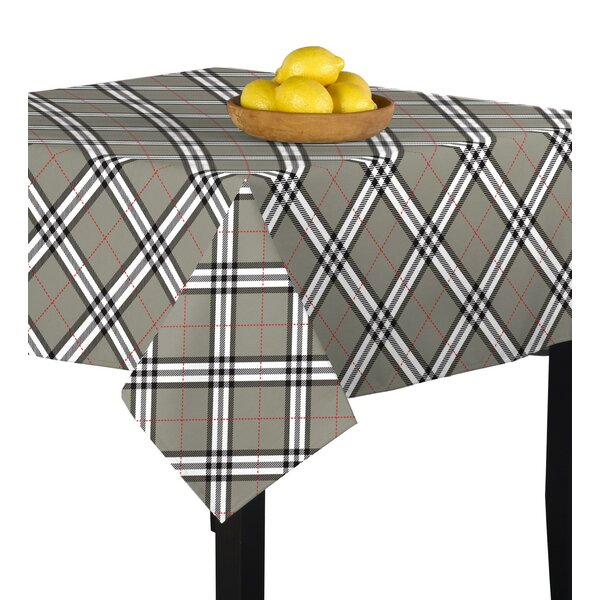 grey plaid tablecloth