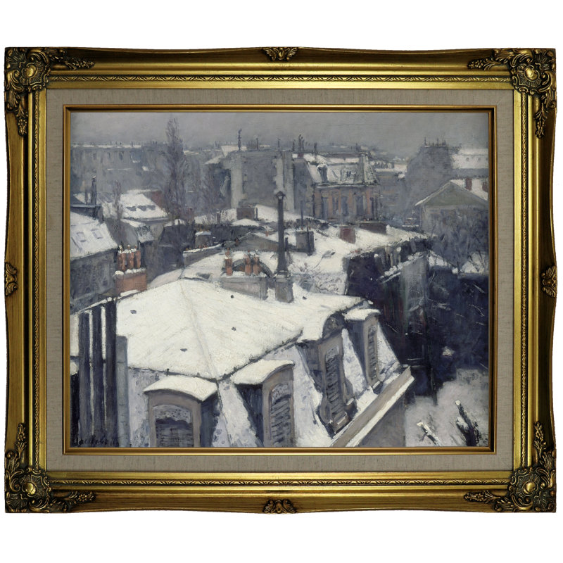 Astoria Grand Rooftops In The Snow Snow Effect 1878 Framed Oil
