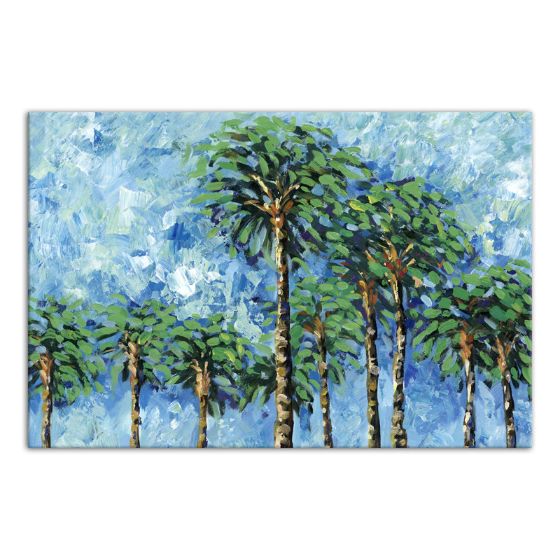 Bay Isle Home Vibrant Coconut Palm Trees Acrylic Painting Print