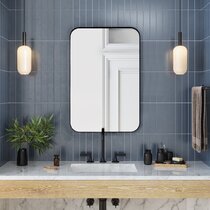 Bathroom Wall Mirror,Bathroom Mirror Wall-mounted Bathroom Mirror Bedroom Makeup Mirror丨Vanity Mirror丨Shaving Mirror Mordern Metal Framed Decorative Mirror For Bathroom Size : 35 * 45cm 