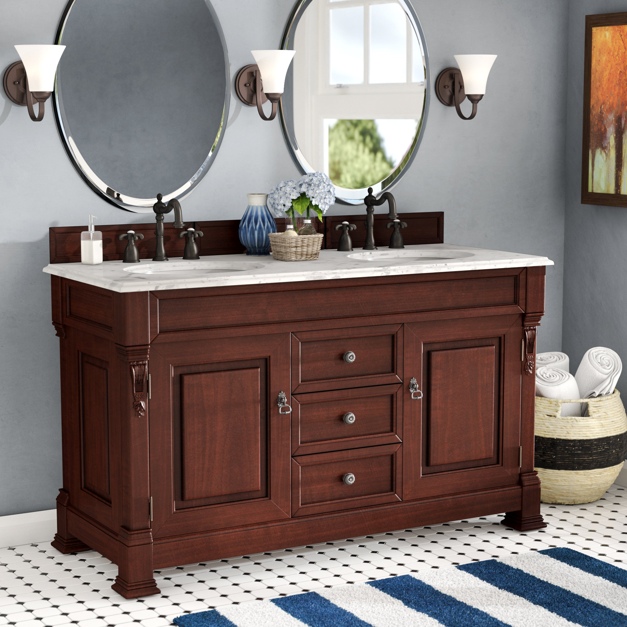 Darby Home Co Bedrock 60 Double Bathroom Vanity Set With Drawers Darby Home Co Bedrock 60 Double Bathroom Vanity Set With Drawers Reviews Wayfair