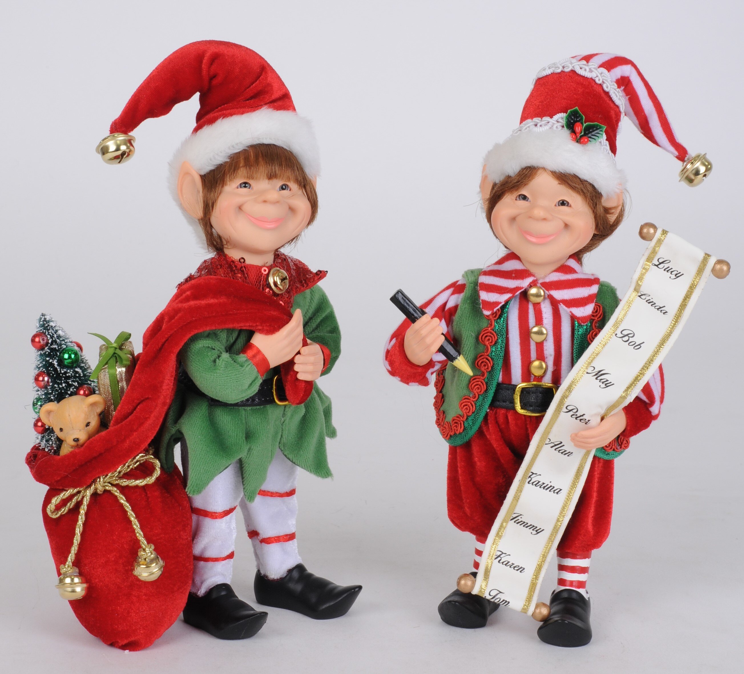 Christmas Santa Claus and Children Figurine Decorative Polyresin 5.5" T 