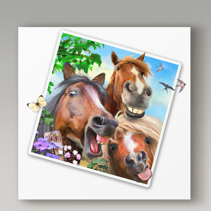 Trademark Art Horse Selfie Acrylic Painting Print On Wrapped