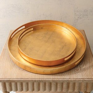 Round Wood Luxe Tray