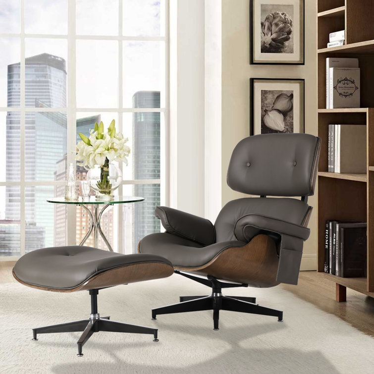George Oliver Leather Ergonomic Lounge Chair With Comfort Footrest Ottoman 4 Point Massage Chair With Remote Control 360 Swivel Chair Sets For Living Room Study Office Wayfair