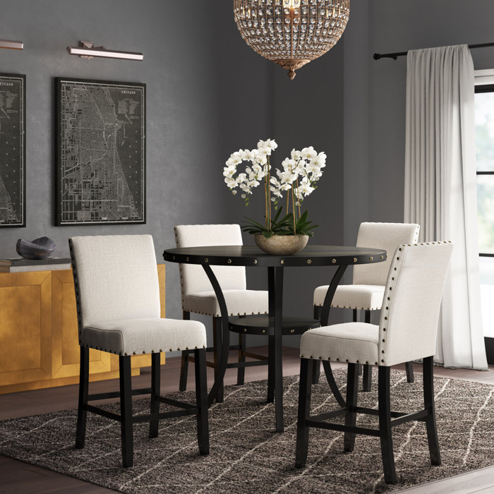 Haysi Espresso Wood 5 Piece Dining Set Haysi Espresso Wood 5 Piece Dining Set