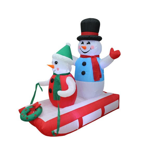 Details about   Melissa Ann Snowman Sled Reindeer Christmas Decoration 10.5" Long 