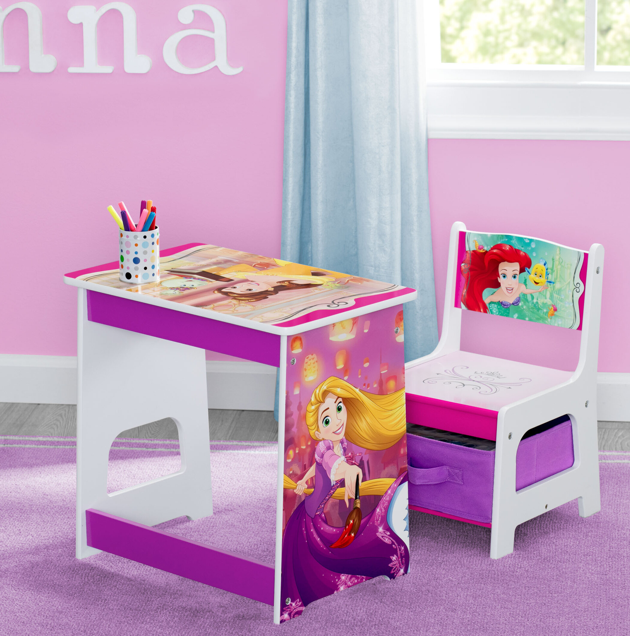 Delta Children Kids Chair Set and Table Disney Princess 2 Chairs Included 
