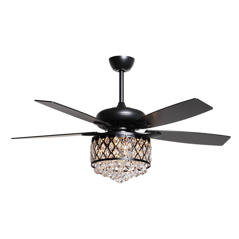 Rosdorf Park 52" Hensel 5 - Blade Chandelier Ceiling Fan with Remote