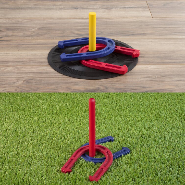 Sports Rubber Horseshoe Game Set Outdoor Lawn Yard Throw Pitch Play for All Ages