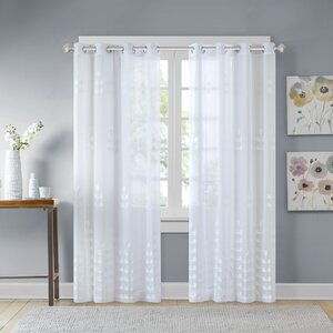 Coraline Nature/Floral Sheer Grommet Single Curtain Panel