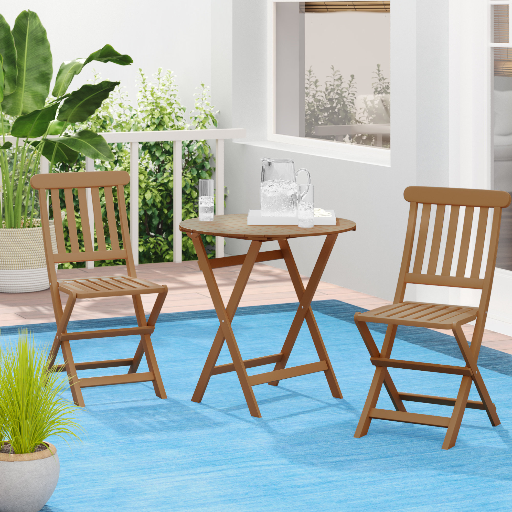 Beachcrest Home Bucksport 3 Piece Teak Bistro Set Reviews Wayfair