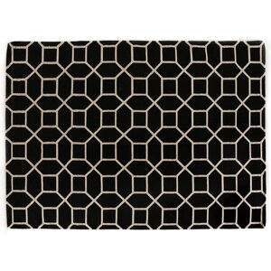 Hand-Woven Wool Black/White Area Rug