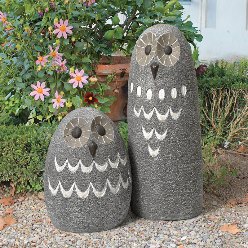 Design Toscano 2 Piece Ogling Outdoor Owl Garden Statue Set Reviews Wayfair