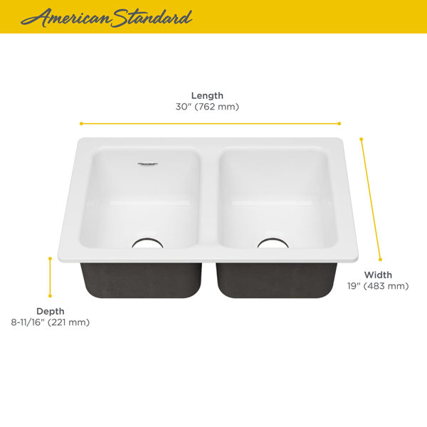 American Standard Delancey 30 L X 19 W Double Basin Undermount Kitchen Sink Wayfair