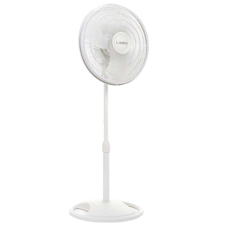 16" Oscillating Standing Fan Finish: White