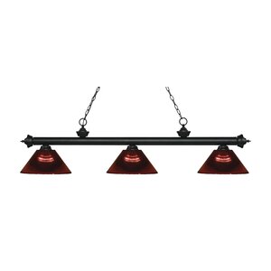 Zephyr Traditional 3-Light Steel Billiard Light