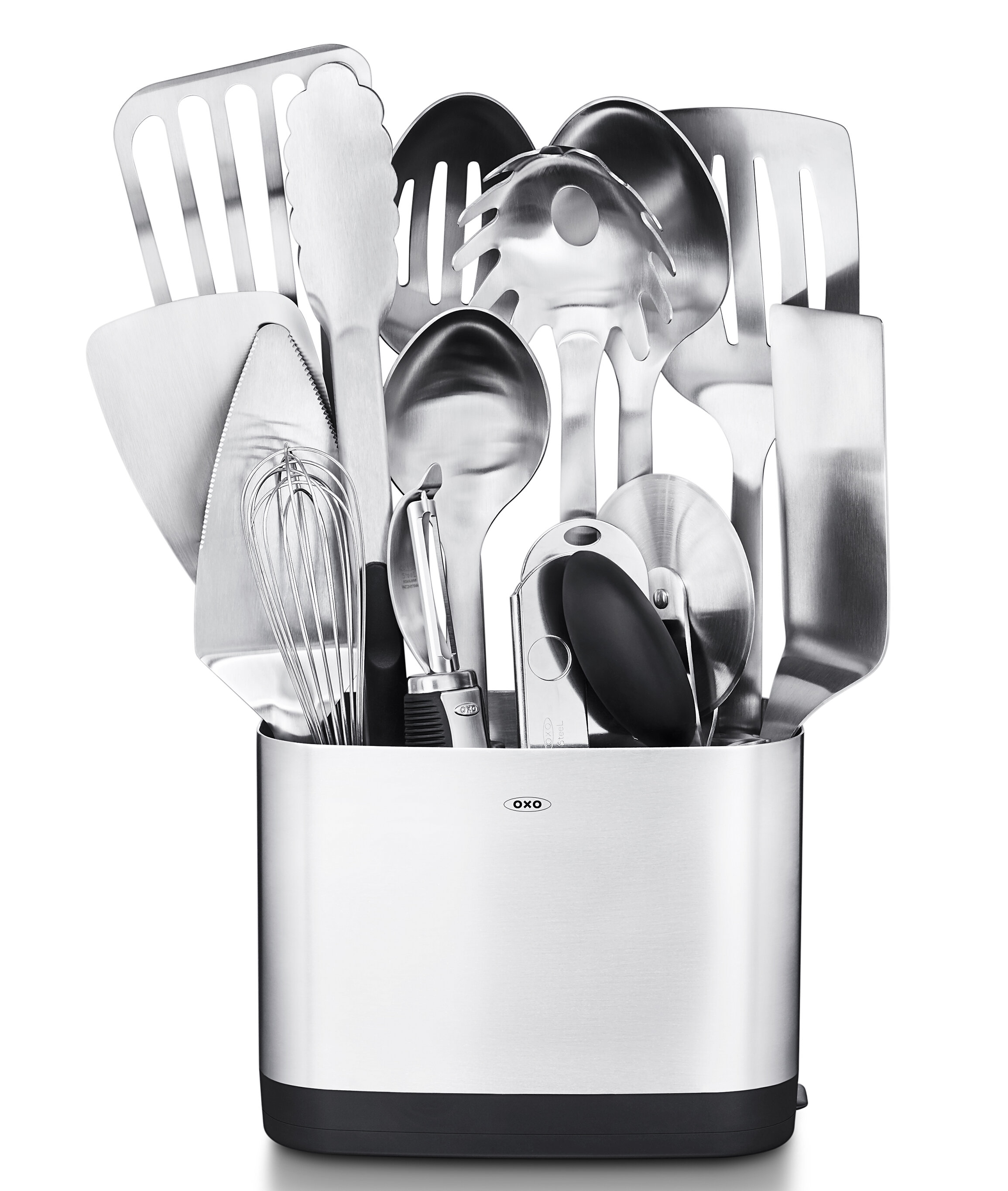 Details about   New OXO Good Grips Stainless Steel Utensil Holder Kitchen Fee Post