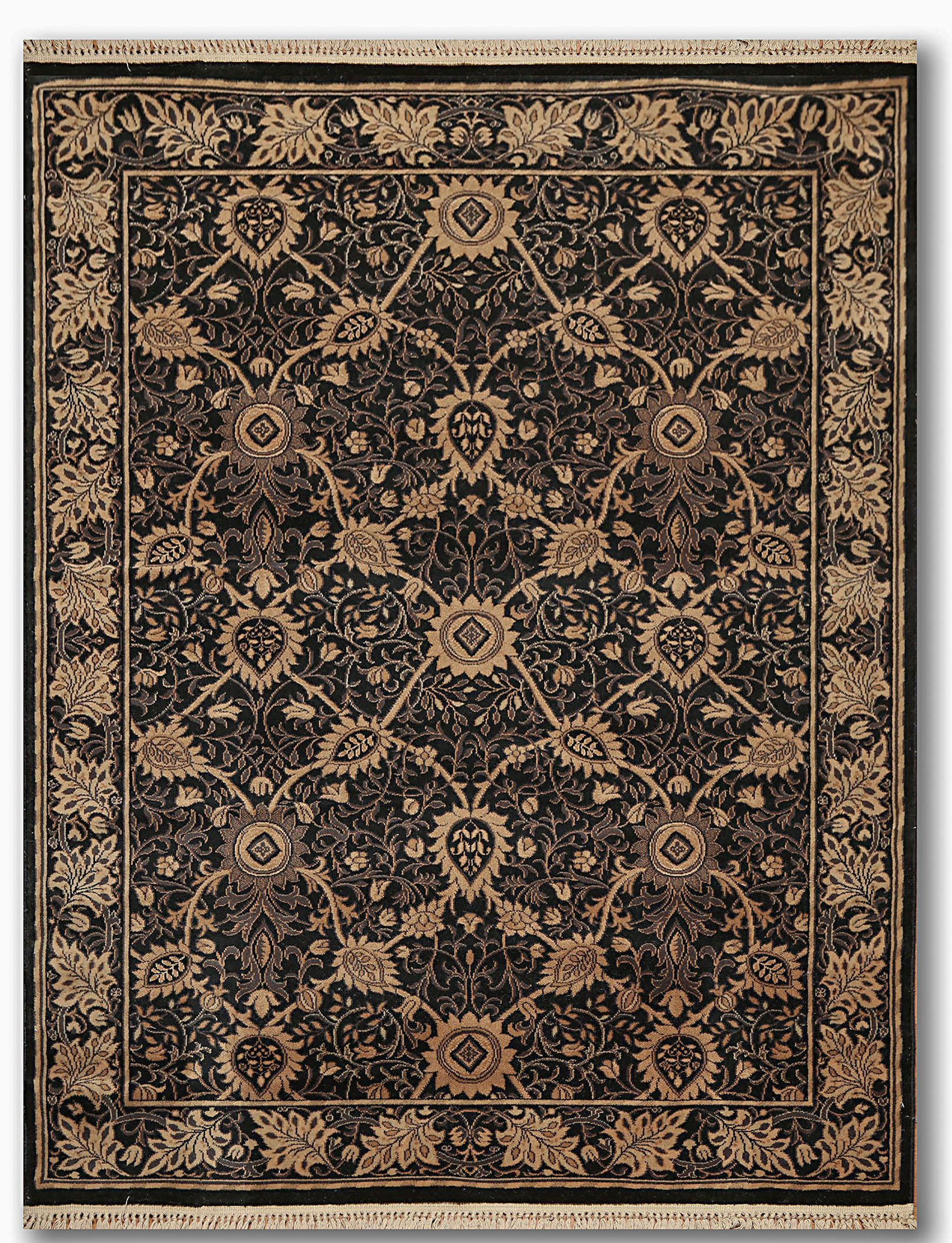 phyllis traditional wool black tan brown area rug