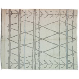 Moroccan Hand-Knotted Ivory Area Rug