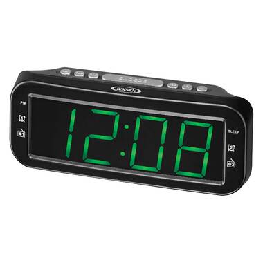 jensen bluetooth clock radio with cell phone holder