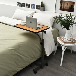 Details about   Rolling Overbed Table Wheels Over The Bed Table Adjustable Laptop Table Desk 