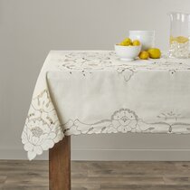 Beauty Decor Polyester Fabric Easter Day Natural Rectangle Lace Table Runners Lily Blossom Vivid Color 13x90inch