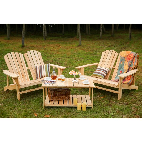 Loon Peak Ogrady Wood Adirondack Chair With Table Reviews Wayfair