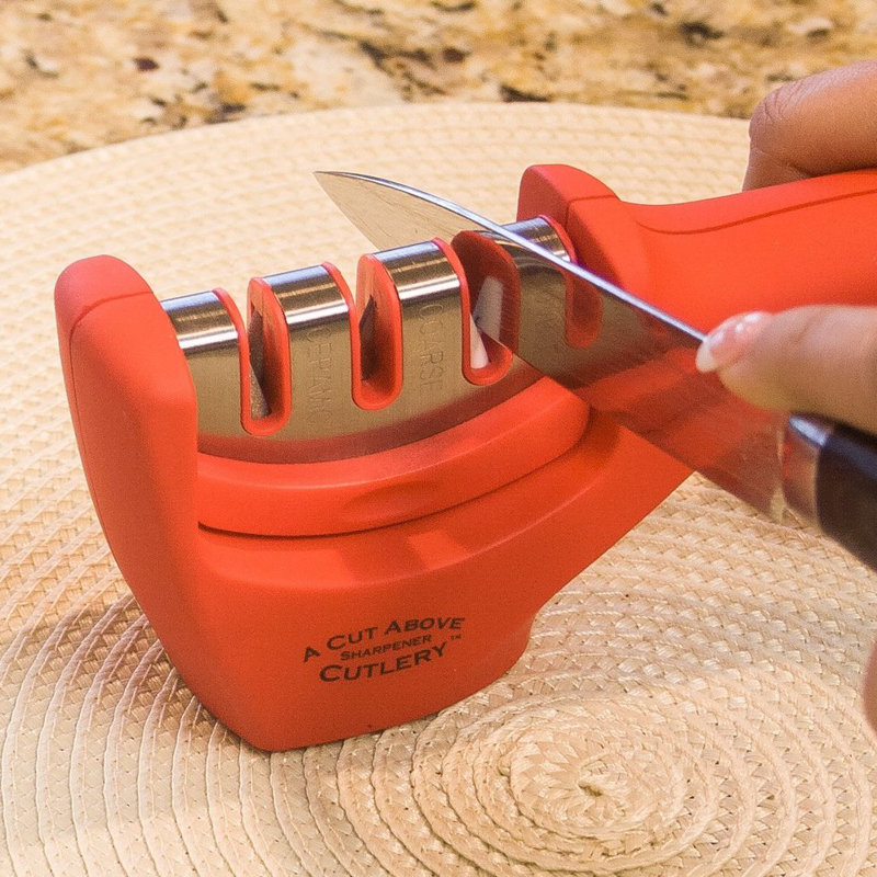 A Cut Above Cutlery Pro Stainless Series 3 Stage Plastic Knife Sharpener Wayfair