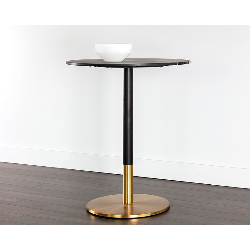 Deberry Round Marble Top Metal Base Dining Table