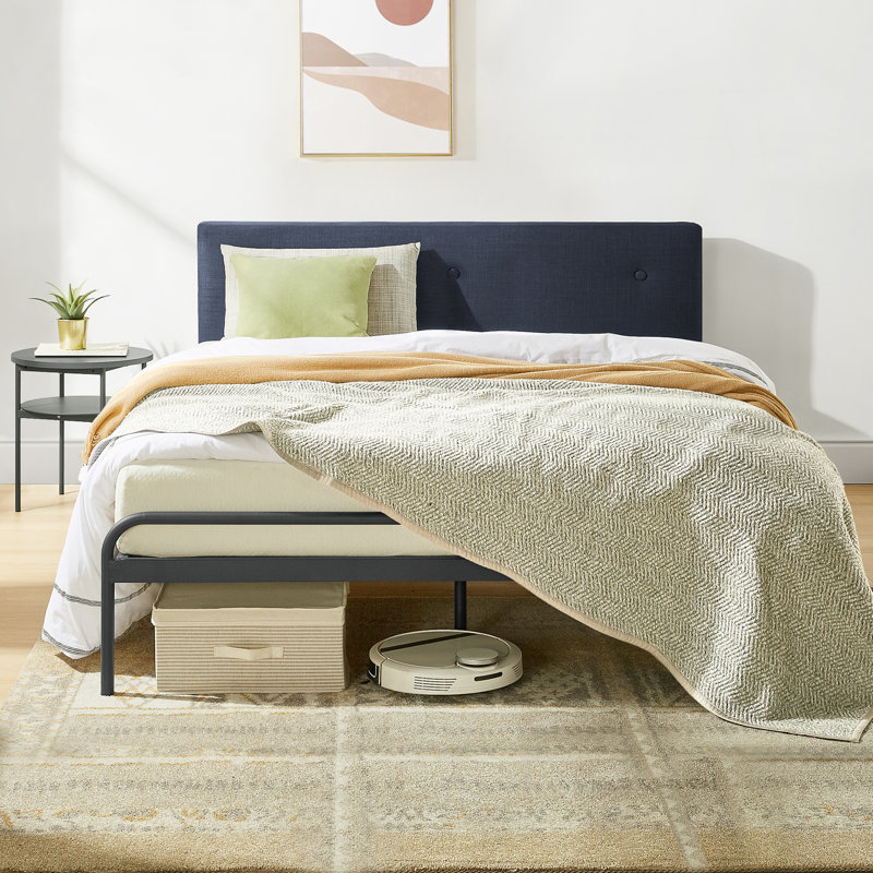 Maggie Upholstered Metal Platform Bed