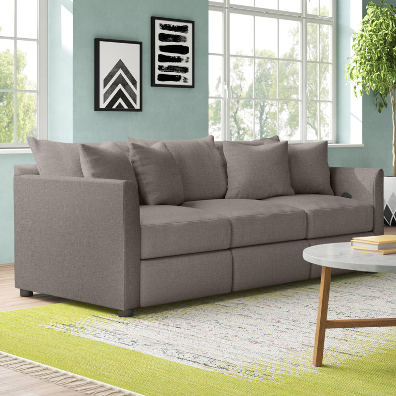 Georgia 85" Square Arm Reclining Sofa with Reversible Cushions
