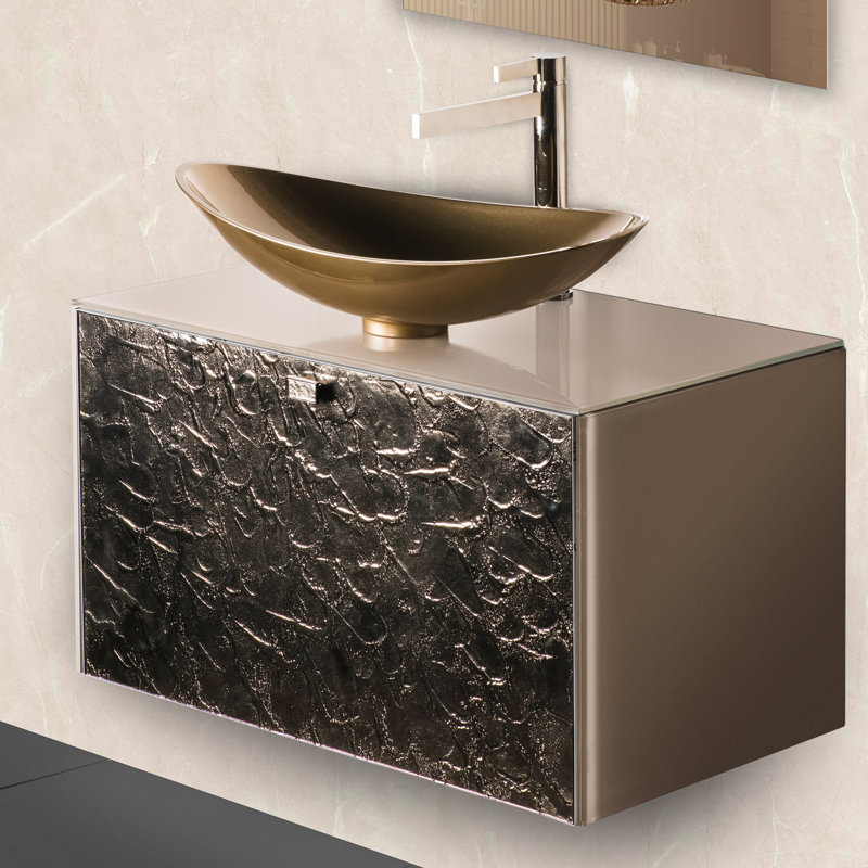 Audette 31.5'' Single Bathroom Vanity with Tempered Glass Top
