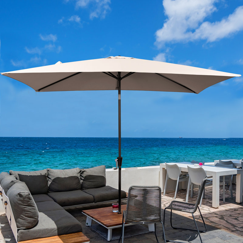 Le 10' x 6' 5" Rectangular Tilt Market Umbrella