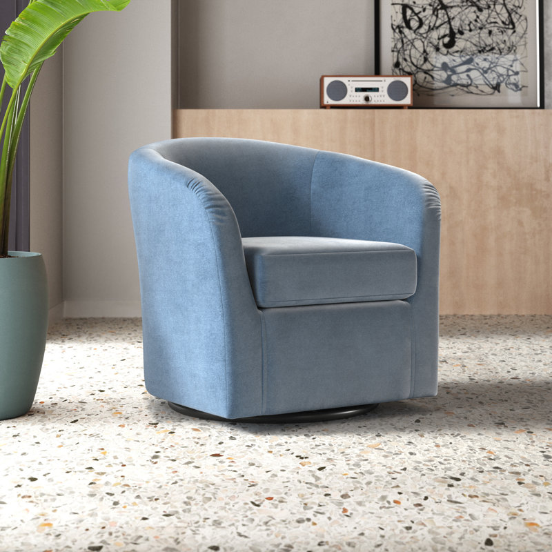 Upholstered Swivel Barrel Chair