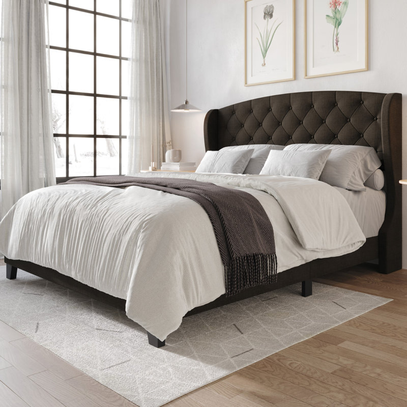 Arieya Upholstered Wingback Bed