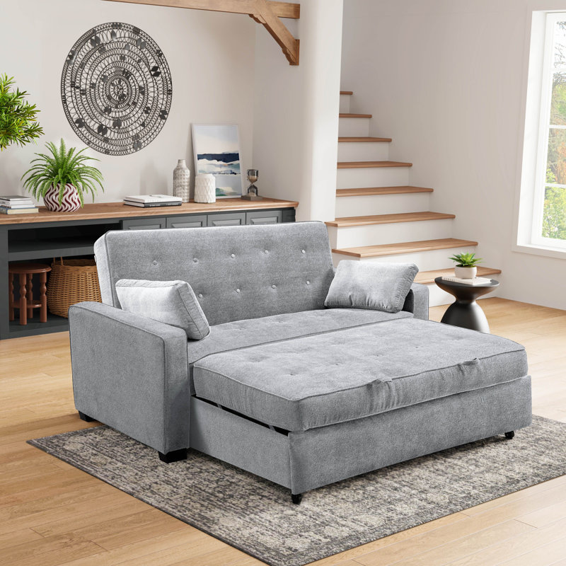 Serta Monroe 72.6" Queen Square Arm Tufted Back Convertible Sleeper Sofa with Cushions