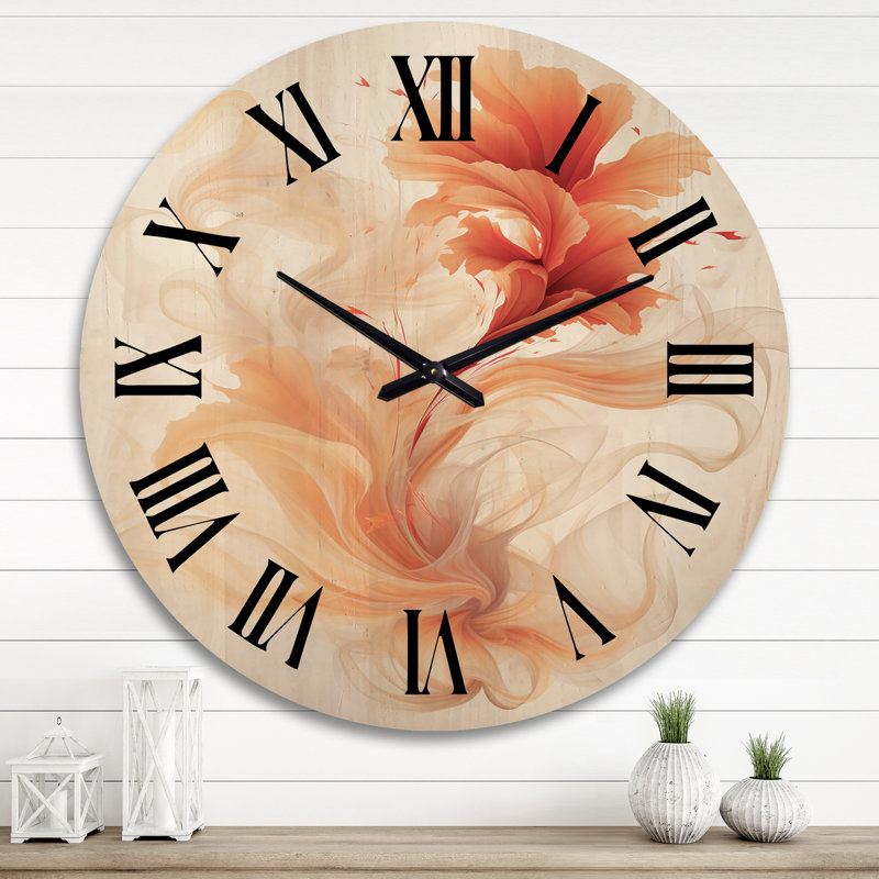 Anquavious Solid Wood Wall Clock
