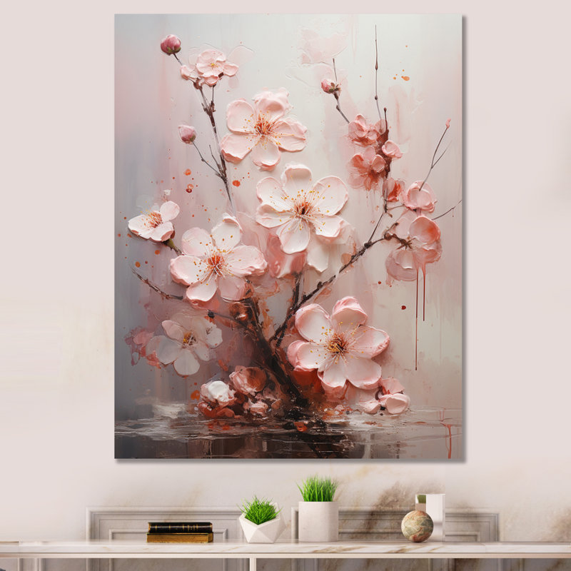 " Minimalist Pink Blossoming Cherr Blossoms I "