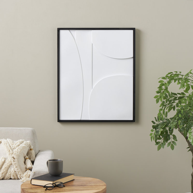 Wood Dimensional Geometric Shaped Geometric Home Wall Decor with Brown Wooden Frame