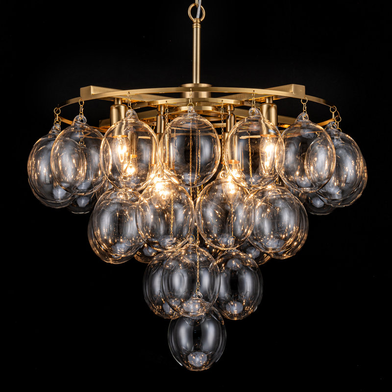 Yader 8 - Light Dimmable Bubble Glass Chandelier