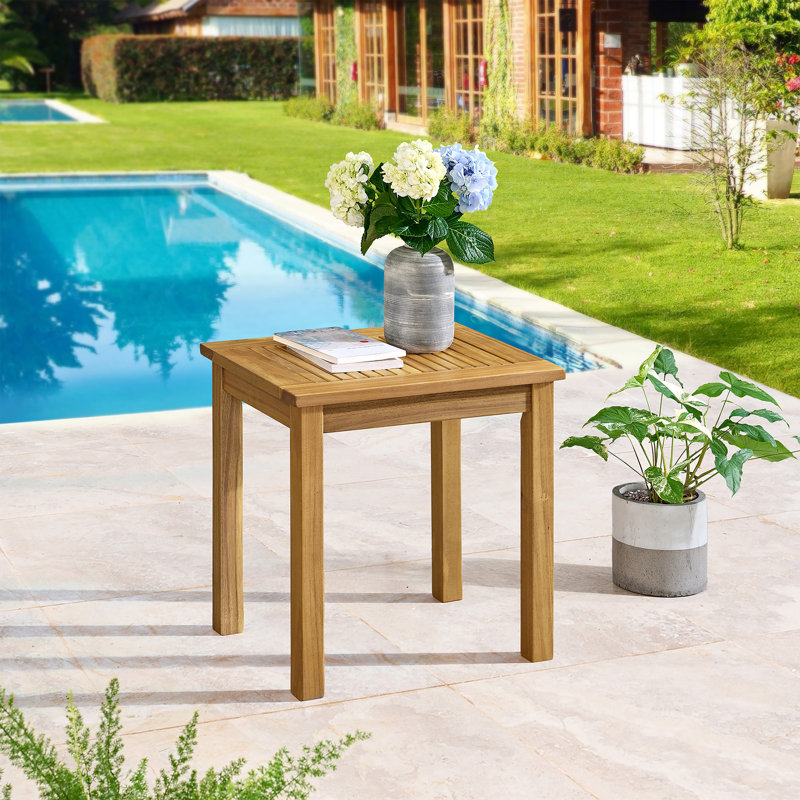 Aamori Rectangular Acacia Outdoor Coffee Table , 19'' in. W 15'' in. D