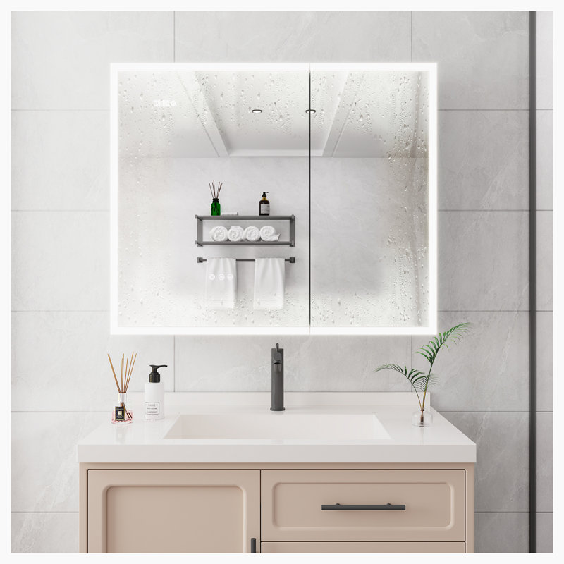 Landenn 36'' W 30'' H Surface Mount Framed Medicine Cabinet Mirror