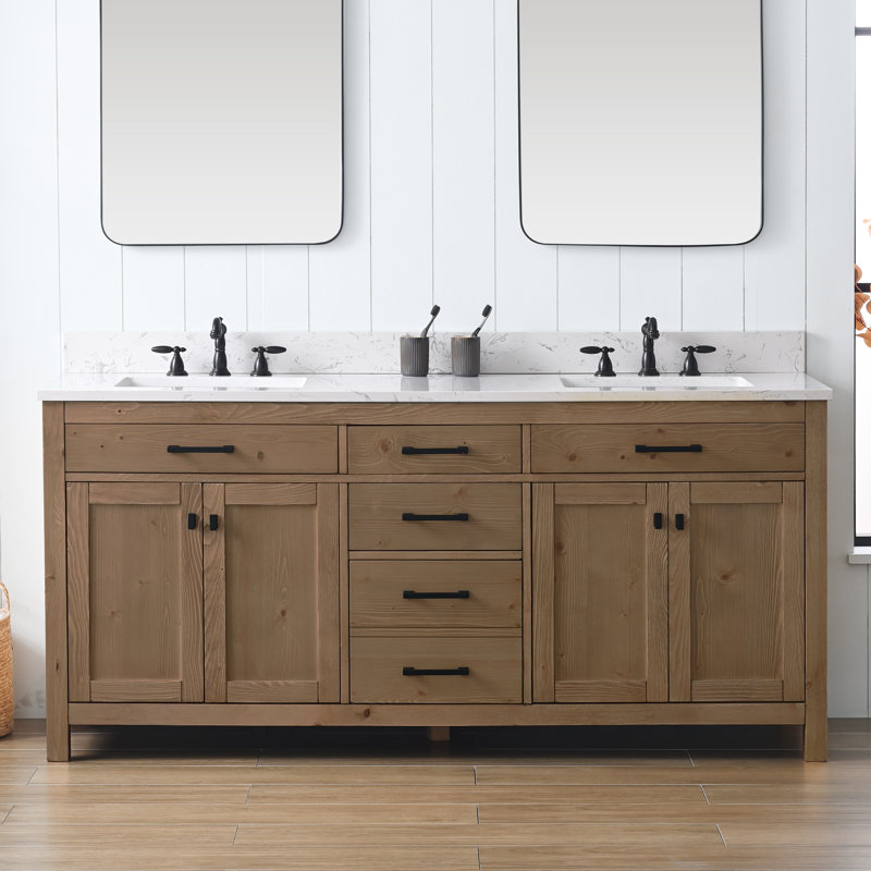 Ajiya 72" Double Bathroom Vanity Set