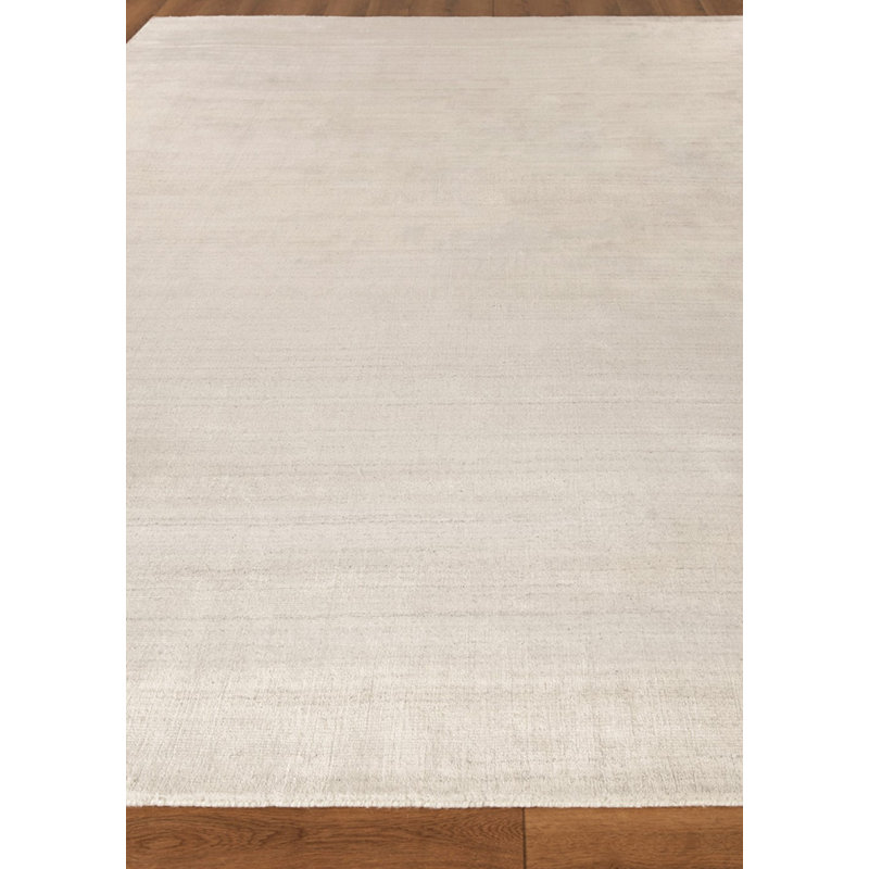 Exquisite Rugs Sanctuary Handmade Hand Loomed Bamboo Silk/Wool Beige Area Rug