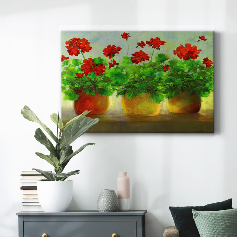 Geraniums III-Gallery Wrapped Canvas