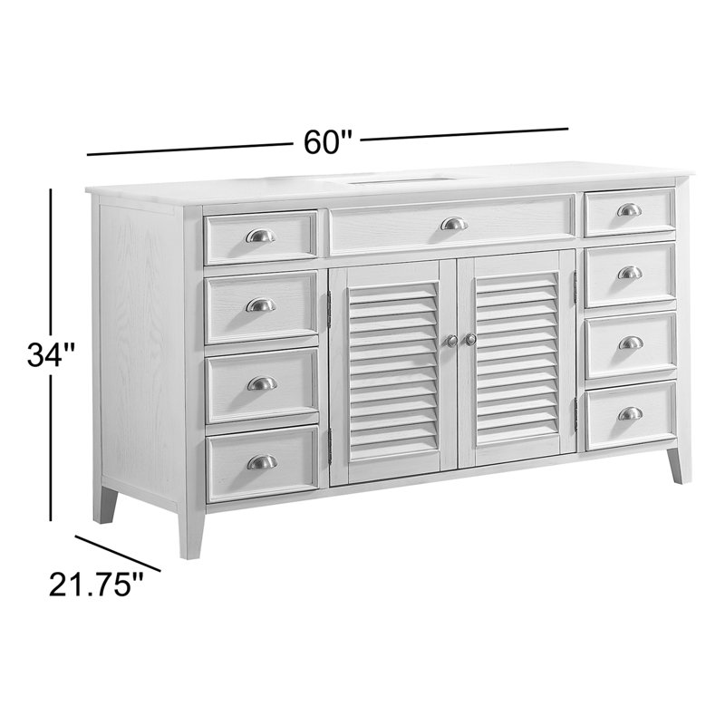 Gerrell 60'' Single Bathroom Vanity with Marble Top