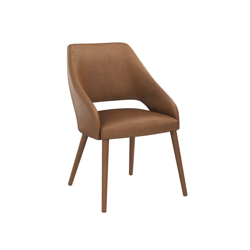 Durinick 19'' H Leather Upholstered Metal Armchair